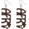 Dark Brown Africa Letter Earrings