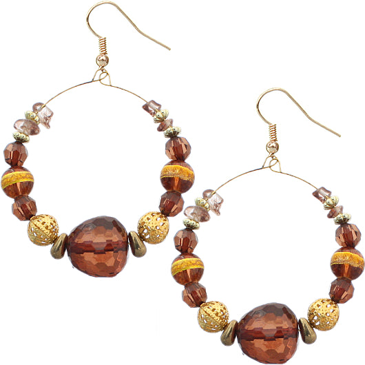 Brown Bead Earrings