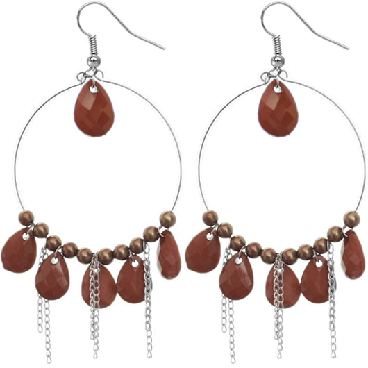 Brown Beaded Earrings