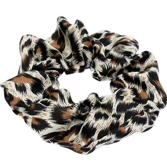 Brown Cheetah Print Hair Scrunchie