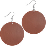 Brown Black Wooden Cowrie Seashell Earrings