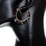 Black Brown Cheetah Print Mini Hoop Earrings