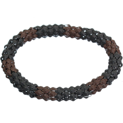 Brown Gray Connected Stretch Bracelet