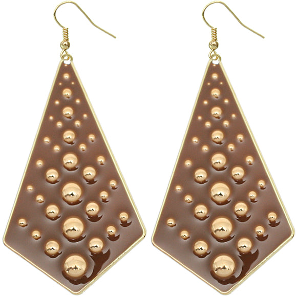 Brown Bubble Necktie Dangle Earrings