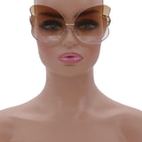 Brown Butterfly Shaped Gradient Tinted Sunglasses