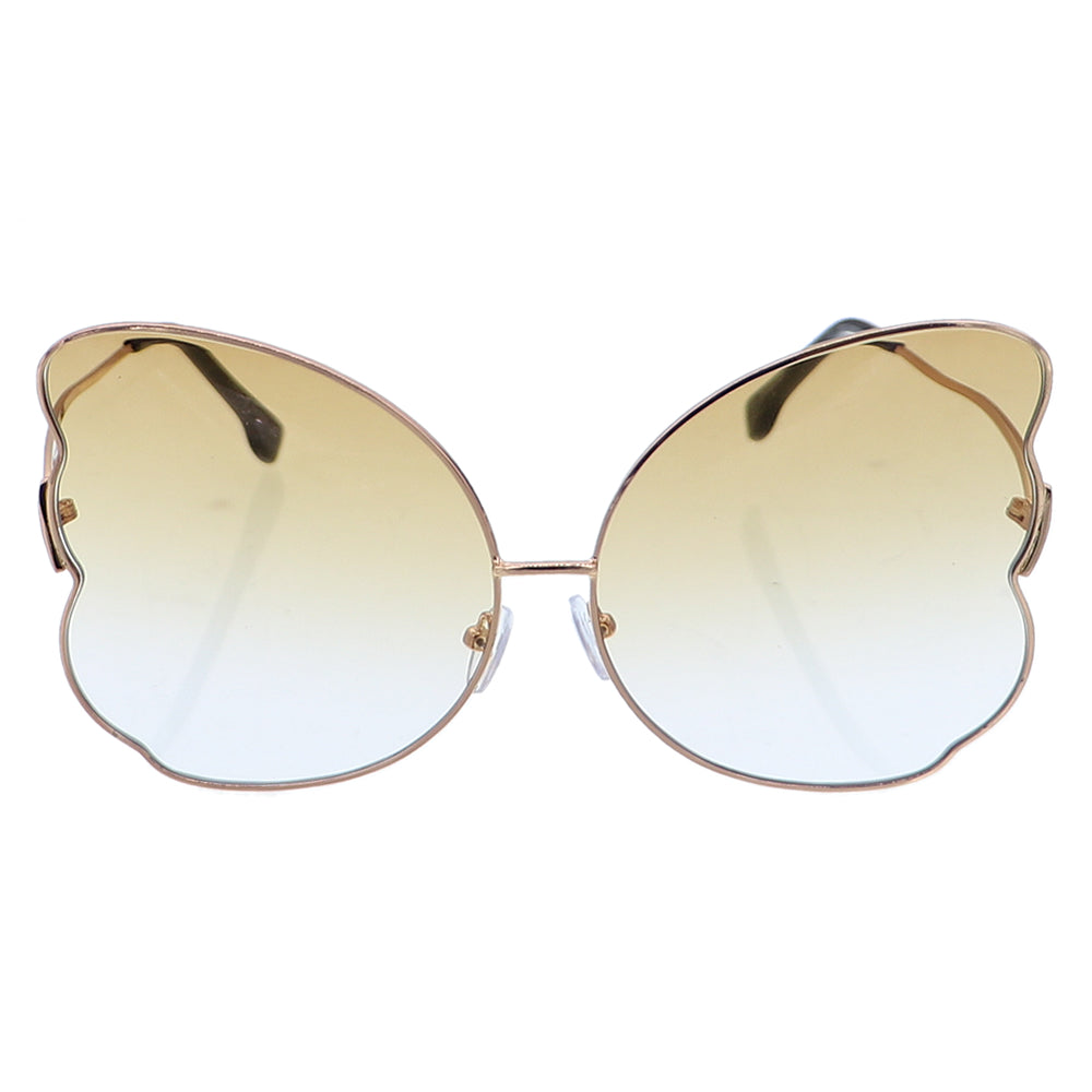 Brown Butterfly Shaped Gradient Tinted Sunglasses