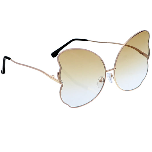 Brown Butterfly Shaped Gradient Tinted Sunglasses