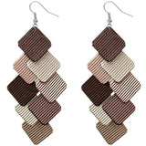 Brown Cascade Layered Dangle Earrings