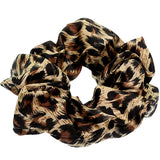 Brown Black Cheetah Print Hair Scrunchie
