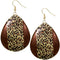 Brown Cheetah Teardrop Drop Earrings
