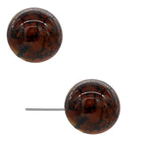 Brown Cracked Pattern Post Earrings