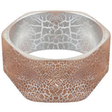 Brown Cracked Texture Hexagon Bangle Bracelet