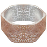 Brown Cracked Texture Hexagon Bangle Bracelet