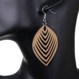 Brown Cutout Leaf Shaped Earrings