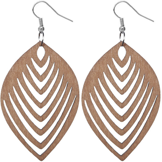Brown Cutout Leaf Shaped Earrings