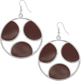 Brown Oval Cutout Polka Dot Dangle Earrings