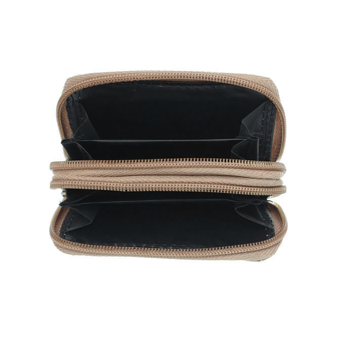 Light Brown Double Pocket Key Chain Wallet