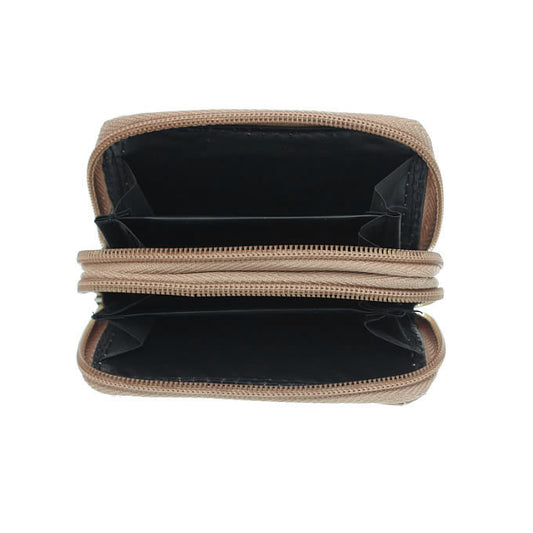 Light Brown Double Pocket Key Chain Wallet