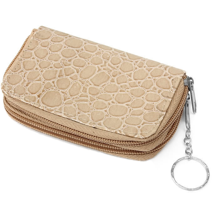 Light Brown Double Pocket Key Chain Wallet