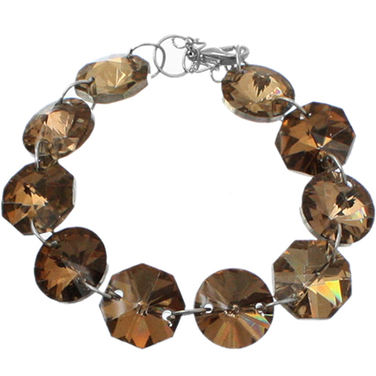 Brown Faux Gemstone Connected Bracelet