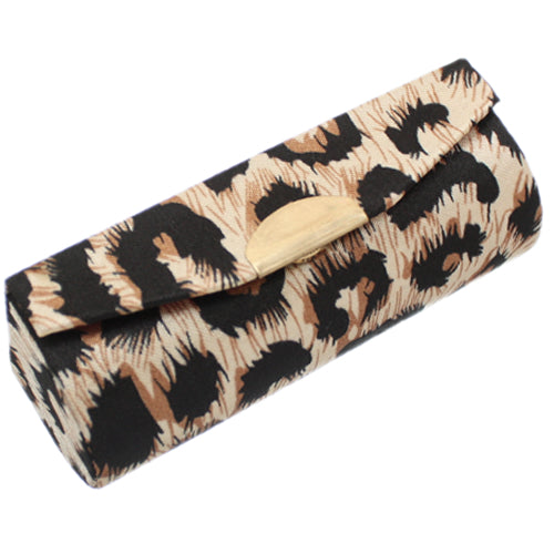 Black Brown Cheetah Printed Lipstick Holder Case