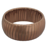 Brown Faux Leather Wrapped Bangle Bracelet