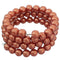 Brown Faux Pearl Coil Wrap Bracelet