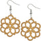 Natural Brown Dahlia Wooden Earrings