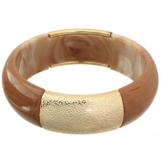 Brown Frosted Resin Bangle Bracelet