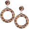 Brown Cheetah Faux Fur Hoop Earrings