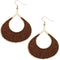 Brown Glitter Puffy Teardrop Dangle Earrings