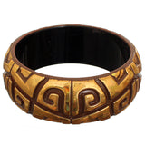 Brown Gold Iridescent Swirl Bangle Bracelet