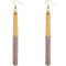 Brown Gold Long Drop Chain Dangle Earrings