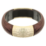 Dark Brown Hammered Resin Bangle Bracelet