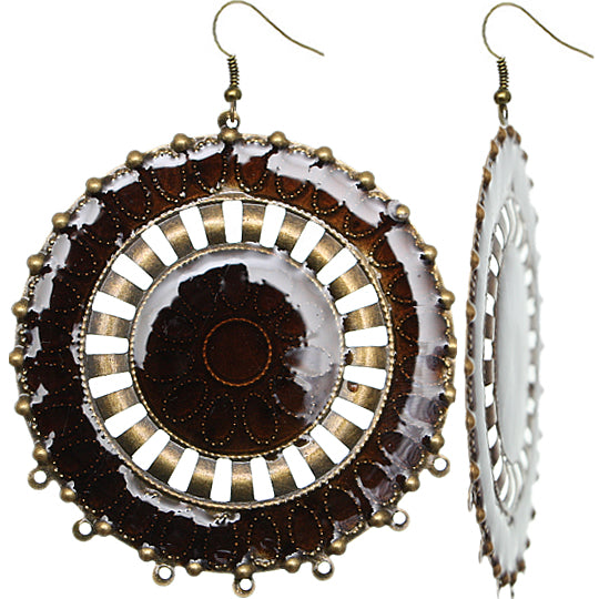 Large Brown Earrings