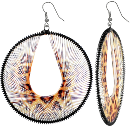 Brown Cheetah Thread Earrings