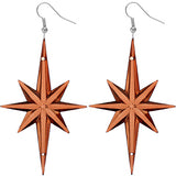 Brown Large Translucent Shooting Star Earrings