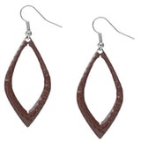 Brown Layered Glitter Teadrop Charm Necklace Set