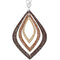 Brown Layered Glitter Teadrop Charm Necklace Set