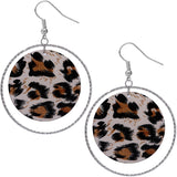 Brown Leopard Print Acrylic Hoop Earrings