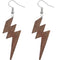 Brown Lightning Bolt Long Dangle Earrings