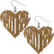 Brown Wooden Heart Shaped Natural Word Earrings