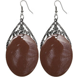 Brown Oval Earrings