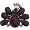 Brown Large Beaded Peacock Adjustable Ring