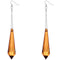 Brown Pointy Faux Crystal Drop Chain Earrings