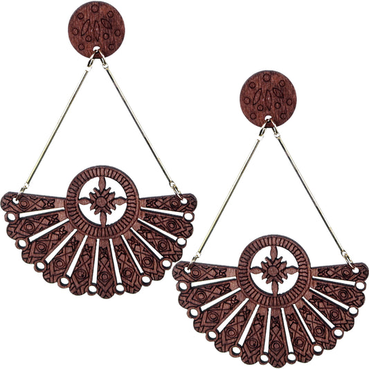 Brown Boho Chic Geometric Dangle Earrings