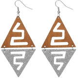 Brown Silver Drop Earrings