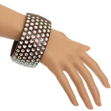 Brown Six Row Zebra Hinged Bracelet