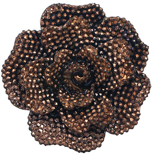 Brown Large Sparkle Flower Stretch Ring