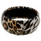 Brown White Spotted Cheetah Bangle Bracelet